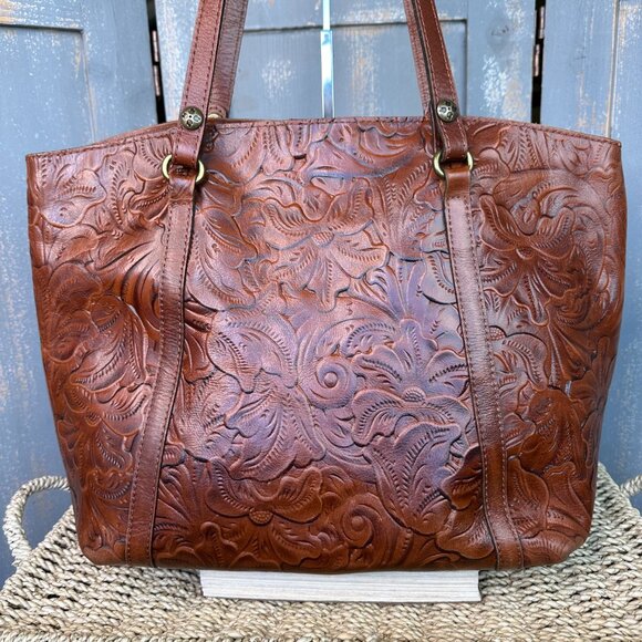 Patricia Nash Tooled Burnished Leather Tote Shopper - Picture 5 of 16